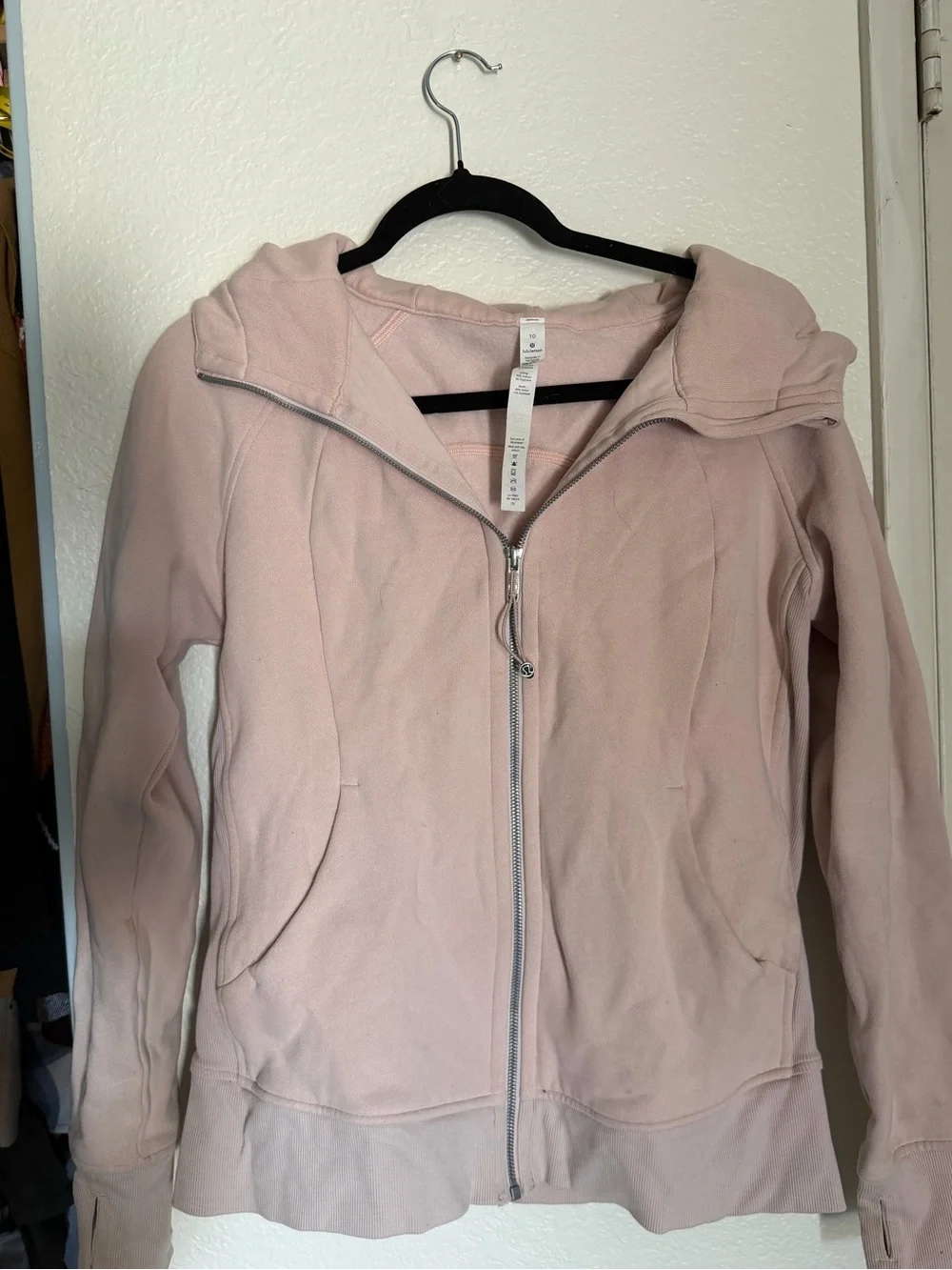 Lululemon Scuba Full Zip Hoodie Mauve Pink Size 10